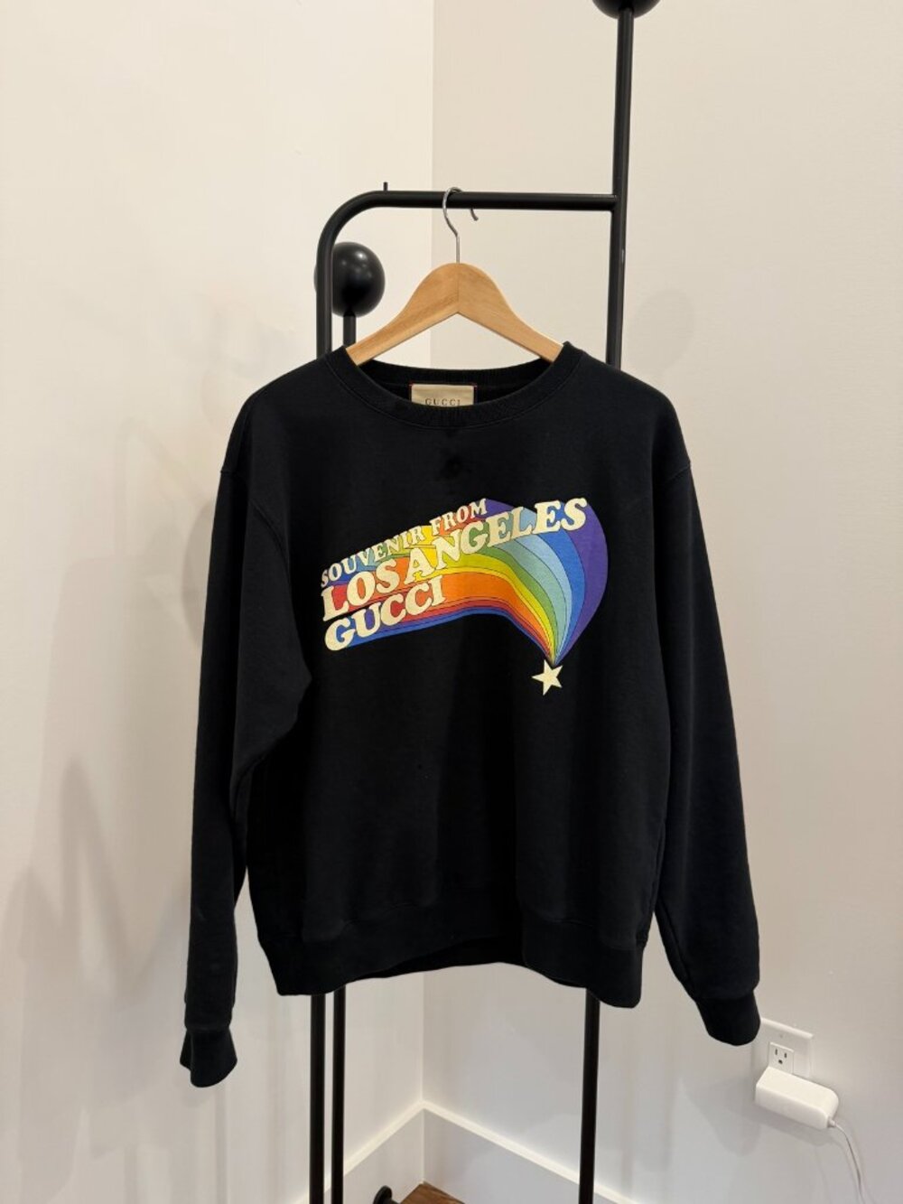 Gucci Souvenir From Los Angeles Rainbow Sweatshirt Black Size S